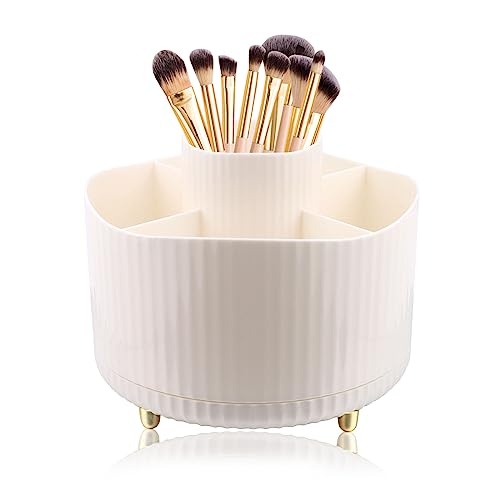 Produktbild: vfandv make up organizer 360 kosmetik organizer mit 5 fächern für schlafzimmer bad weiß