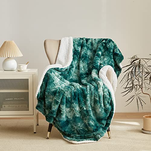 wajade kunstfelldecke dunkelgrün 130 x 160 cm sherpa schafdecke für couch und bett