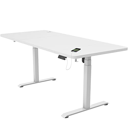 flamaker höhenverstellbarer schreibtisch elektrisch 160 x 80 cm mit usb-buchse und memory-steuerung