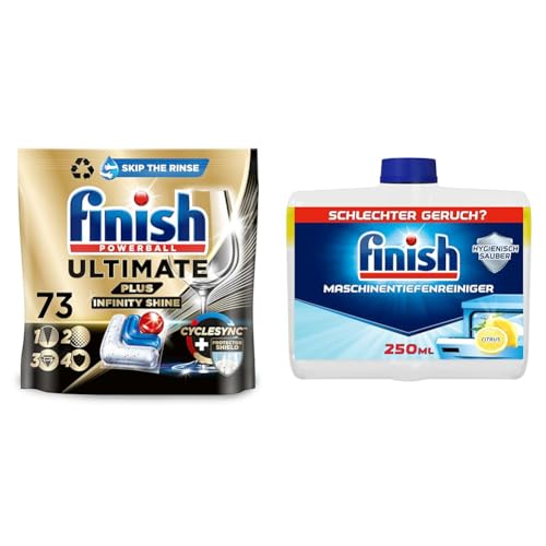 Produktbild: finish ultimate plus spülmaschinentabs 73 kapseln mit fettlöser und reiniger 250 ml