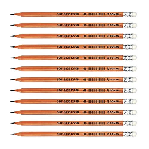officer products bleistifte hb, zeder, hexagon, 12er pack, bleistifte mit radierer, ungiftig