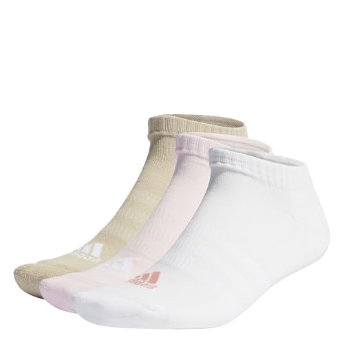 adidas Unisex Gepolsterte No Show Socken 3 Paar XXL, Klares Pink/Weiß/Wunderbeige, Low-Cut Socken