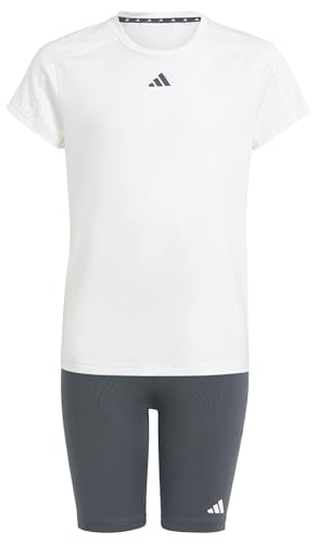 adidas kinder t-shirt und shorts set weiß carbon 13-14 jahre