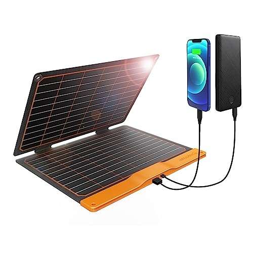 20W solar ladegerät, flexsolar faltbares solarpanel 2-port usb-a usb-c, ip67 wasserdicht, camping, wandern