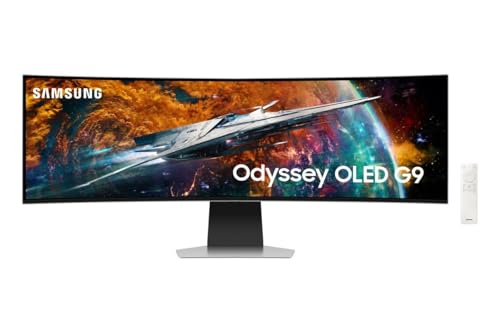 Samsung Odyssey OLED G9 49 Zoll Gaming Monitor, QD-OLED, 5.120 x 1.440 Pixel, 240 Hz, 0,03 ms, Lautsprecher, Fernbedienung