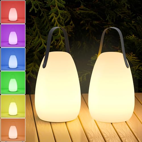 fuyo set LED outdoor lamps 2er set tragbare dimmbare gartenlampe akku lampe