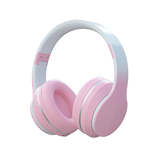 usoun bluetooth kopfhörer kinder, kabellos over-ear mit mikrofon, faltbar rosa