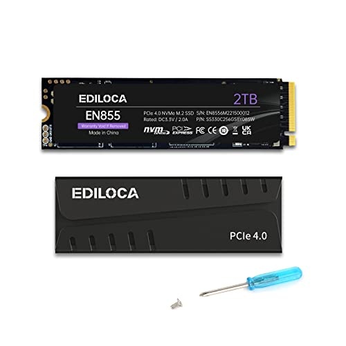 ediloca en855 interne gaming ssd 2 tb pcie gen4 nvme m.2 7400 mb/s kompatibel ps5 pc