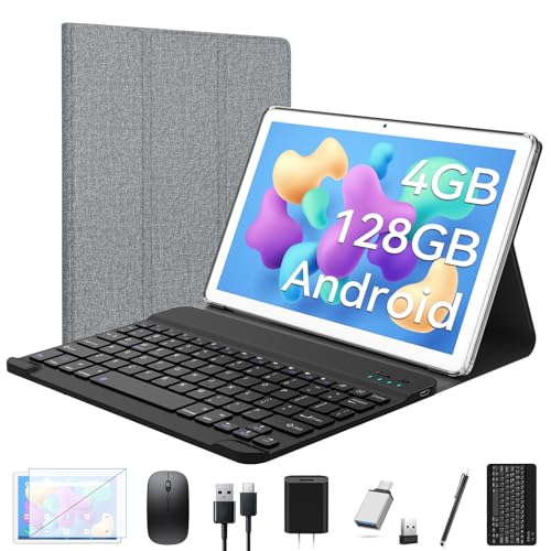 10 Zoll tablet 2-in-1 mit tastatur 5G wifi android 128GB rom 7000mAh kamera silber