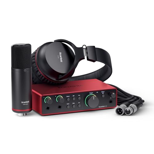 focusrite scarlett 2i2 studio audio-interface für aufnehmen, streaming, podcasting