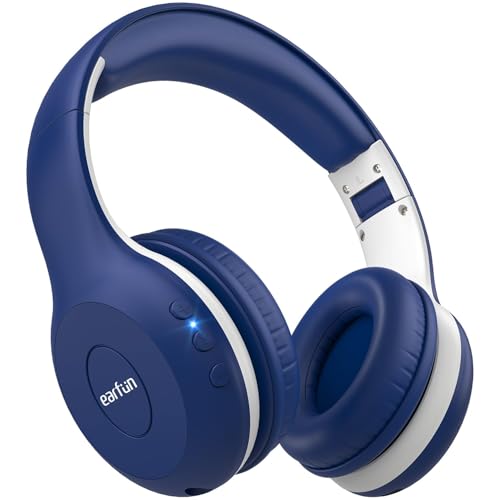 earfun bluetooth kopfhörer kinder mit lautstärkeregelung, hi-fi sound, kabellos, blau