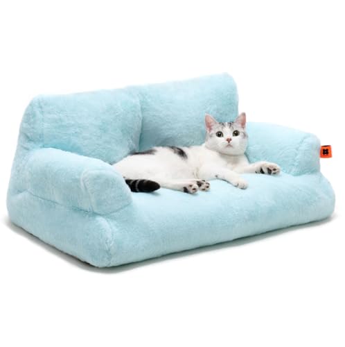 Mewoofun katzenbett hundesofa blau 66x48cm flauschig waschbar rutschfeste unterseite