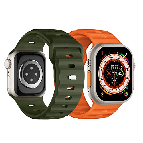 sport armband 2er pack silikon kompatibel mit apple watch ultra 2/49/45/44mm, suitisbest