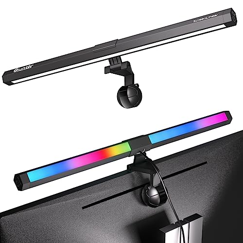 quntis monitor lampe mit rgb hintergrundbeleuchtung, 40cm, touch control, usb, anti-blaues licht