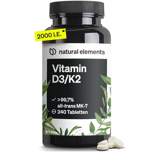 vitamin d3 k2 240 tabletten 99,7% mk-7 2000 ie hochdosiert ohne zusätze hergestellt in deutschland