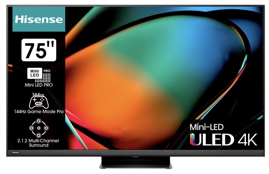 hisense 75U8KQ 75 zoll mini led 4k uled smart tv - 190,5 cm