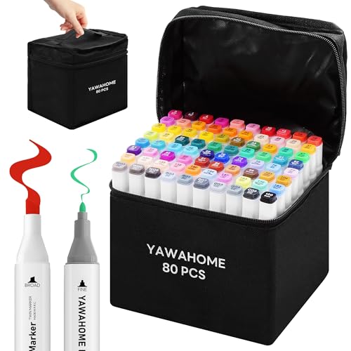 alkohol marker 80 set - doppel tip coloring marker pens für graffiti und manga illustration