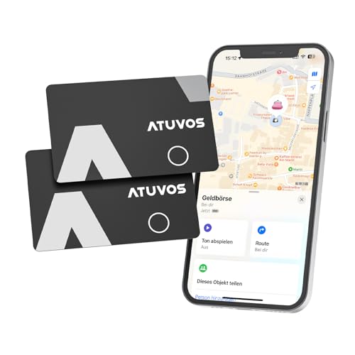 Produktbild: atuvos wallet tracker karte 2er pack, air smart tag card, bluetooth item finder