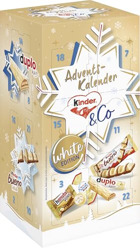 ferrero kinder & co. weißer adventskalender 2025 - weihnachtskalender 24 türchen