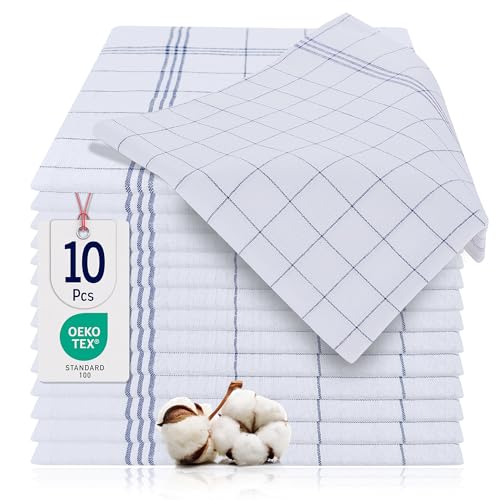 barbons geschirrtücher 10er set baumwolle oeko-tex 50x70 cm blau waschbar bis 90C