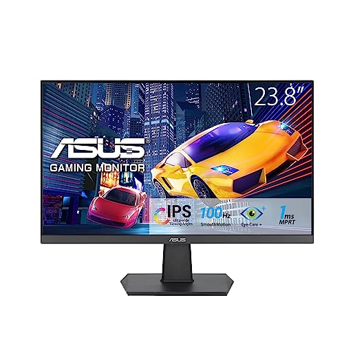 24 Zoll full hd monitor asus eye care va24ehf, rahmenlos, flicker-free, hdmi, schwarz