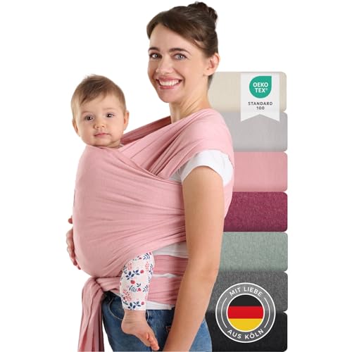 Laleni tragetuch baby neugeborene bis 15 kg aus baumwolle, 5,10 m, rose