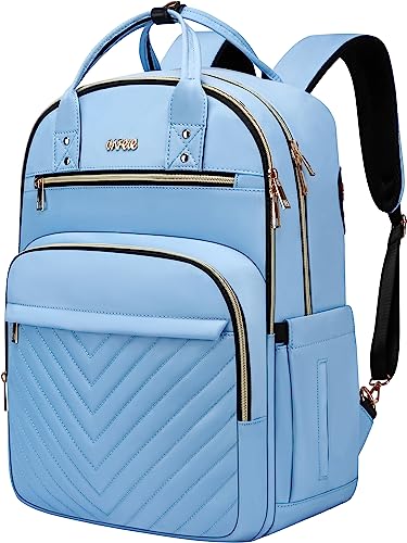 laptop rucksack für frauen männer, wasserdicht für reise und arbeit, 17.3" hellblau