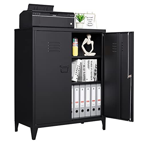 Sightlife aktenschrank abschließbar, werkzeugschrank metall, 2 türen, stauraum