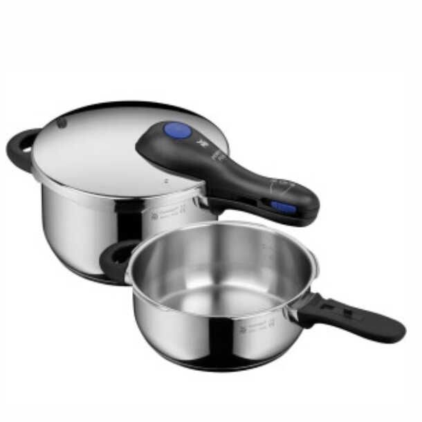 WMF Perfect Plus One Pot 2-tlg. Schnellkochtopf Set, Edelstahl, Dampfkochtopf