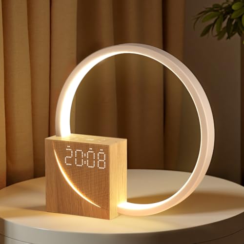 blonbar nachttischlampe 10W mit usb-ladefunktion, dimmbar wecker mit touch control