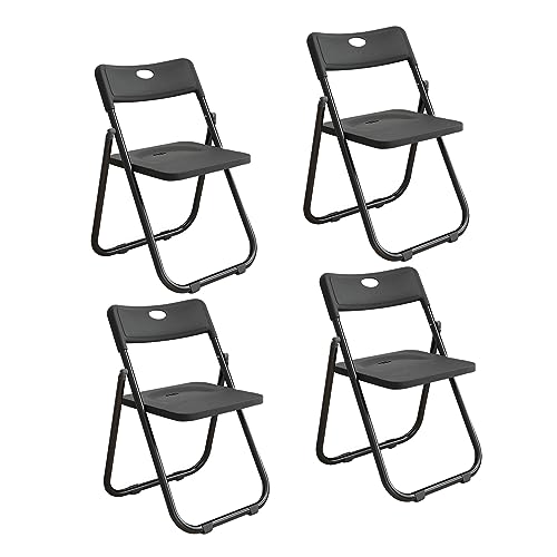 LeChamp klappstühle schwarz, 4er set, kunststoff, innen- und außenbereich, büro, hochzeit, party