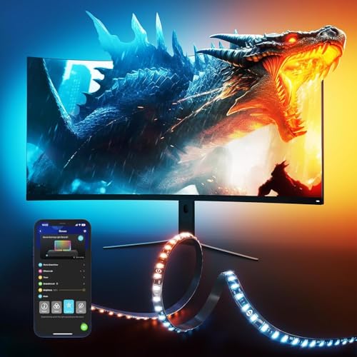 Produktbild: govee gaming light g1 für 27-34 zoll monitore, evangelion glide led wandleuchte, 20 m led-streifen