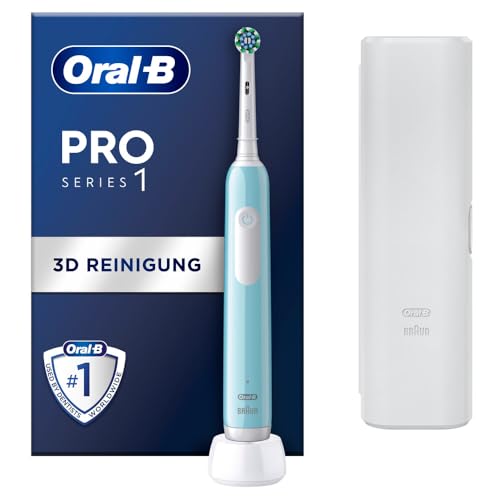 oral-b pro series 1 elektrische zahnbürste mit 3 putzmodi und drucksensor, blau