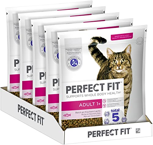 perfect fit katzenfutter adult mit lachs für katzen ab 1 jahr, 1,4 kg