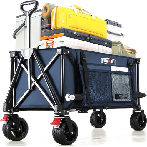 overmont faltbarer bollerwagen 150 liter volumen, 8,1 cm breite räder