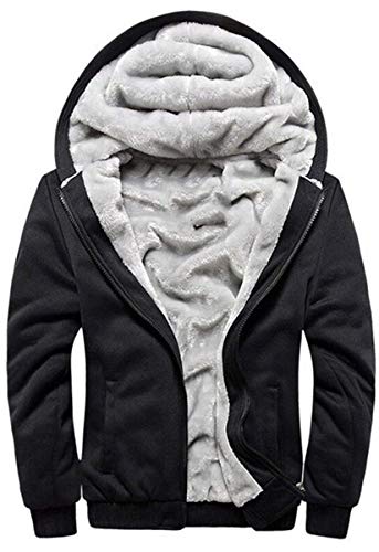 VSUSN herren kapuzenpullover mit reißverschluss, fleecejacke für winter, langarm