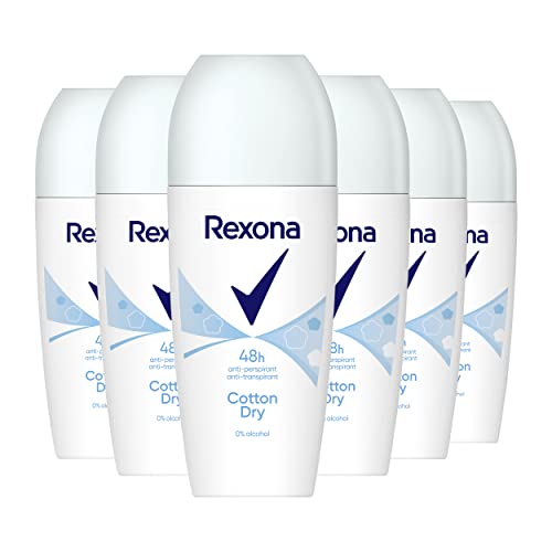 rexona anti-transpirant roll-on cotton dry, blumiger baumwoll-duft