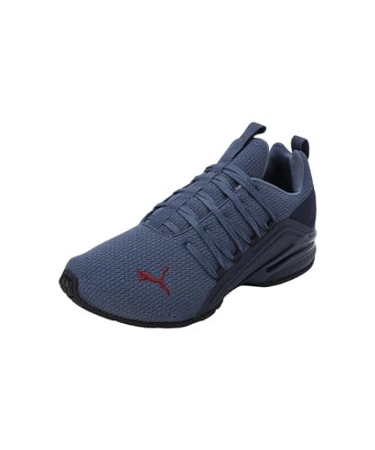 puma herren laufschuhe axelion refresh 45 navy inky blue dark jasper red