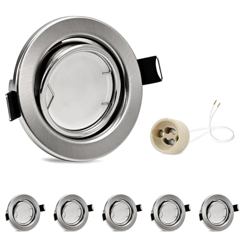 Produktbild: GeyouLux 6er Set Einbaustrahler GU10 2700K Aluminium Schwenkbar Rund 68-80mm