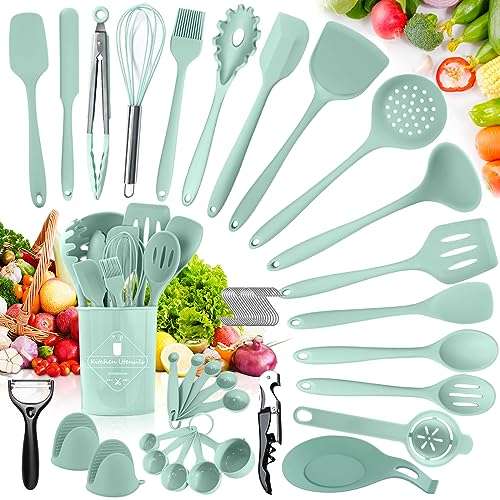 tavada küchenutensilien set 51-teilig silikon kochutensilien hitzebeständig mit 20 haken