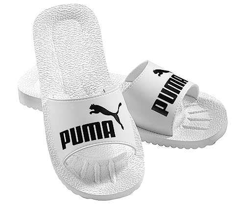 puma purecat duschbadelatschen slipper deluxe edition weiß gr. 46