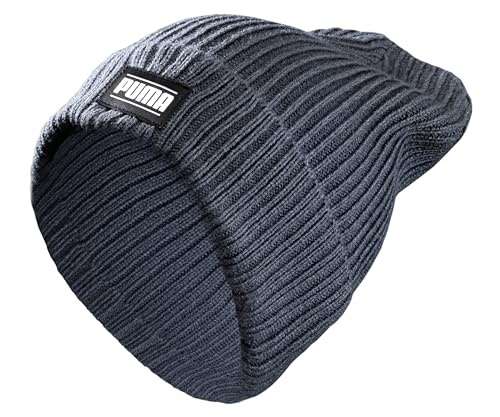 puma ribbed beanie unisex mütze dunkelblau cuff mütze 024038