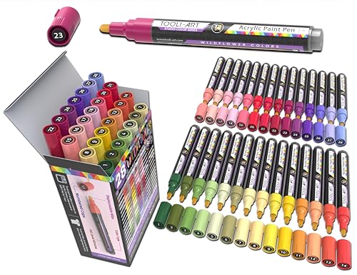 wildblumenfarben acrylfarbstifte 28er set studio color series 3 mm mittlere spitze ungiftig