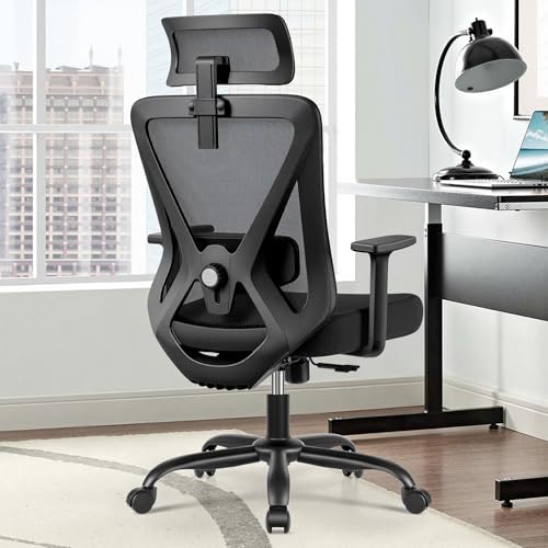 kerdom bürostuhl ergonomischer schreibtischstuhl mit verstellbarer kopfstütze, 150kg