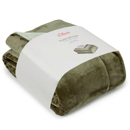 s.Oliver Doublesoft Kuscheldecke 150x200 Dunkelgrün Polyesterflausch