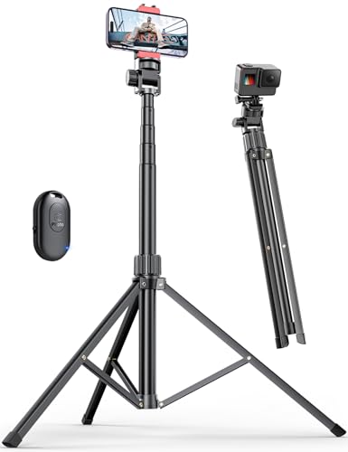 Produktbild: 180cm handy stativ smartphone, aluminium stangen, verlängerbare stativbeine, fernauslöser