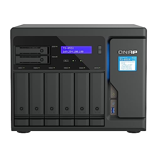 qnap ts-855x-8g nas 8-bay intel 10 gigabit schwarz