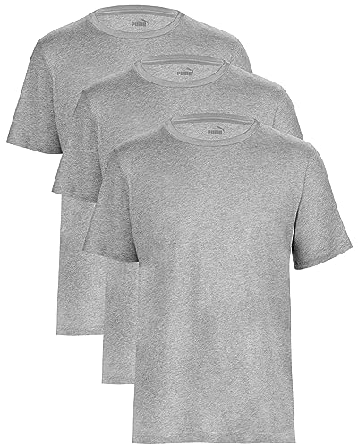 puma herren t-shirt grau kurzarm baumwolle deluxe edition größe m 3er set