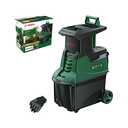 bosch turbinenhäcksler axt 25 tc mit gartenhandschuhen, 2400 watt