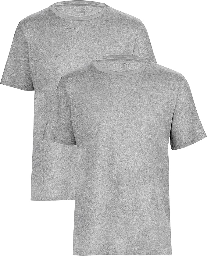 PUMA Herren T-Shirt Deluxe Edition, Baumwolle, Doppelpack, grau, Größe L